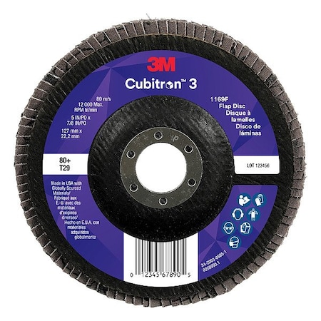 3M Cubitron Abrasive Flap Disc, Coated, Polyester, PK10 7100380316