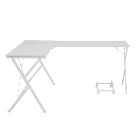Homeroots 62" White L Shape Computer Desk 491520