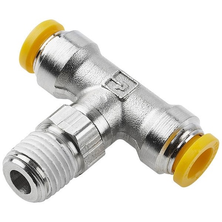 Parker Metric Metal Push-to-Connect Fitting, Brass, Silver W172PLP-6M-6R