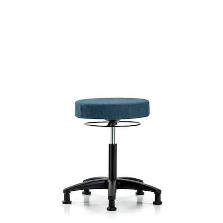 Blue Ridge Ergonomics Rutledge Fabric Stool without Back - Medium Bench Height with Stationary Glides in Blue Fabric BR-FMBSO-RG-NF-RG-F43
