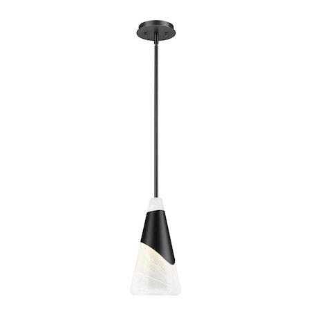 Z-Lite Aimie 1-Light Pendant with Rod, 7 in W, Matte Black 828P7-ROD-MB