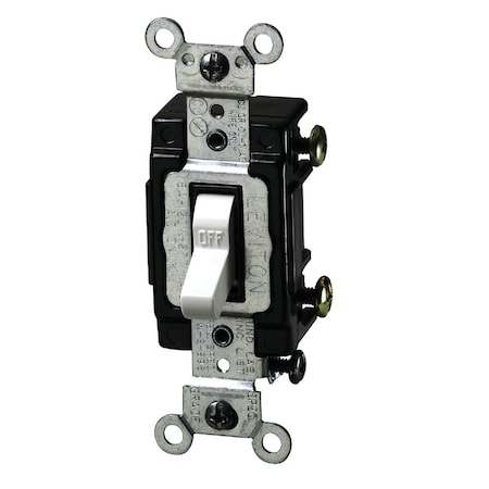 Leviton Commercial Grade 15 Amp Toggle Single Pole Switch White S02-5501-LHW