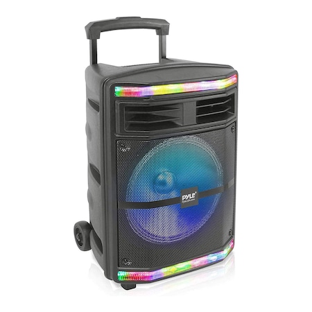 Pyle Pyle Portable Bluetooth PA Speaker System - 600W with Party Lights, MP3/USB, Rolling Wheels PPHP1044B