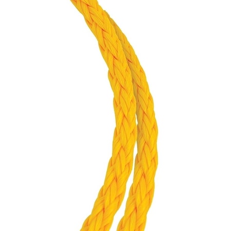 Baron Rope, 1/4 in Dia, 1000 ft L, 100 lb Working Load, Polypropylene, Yellow 54806