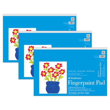 Strathmore 100 Series Fingerpaint Pad, 30 Sheet, 12x18 inch, 3PK P27-118-1