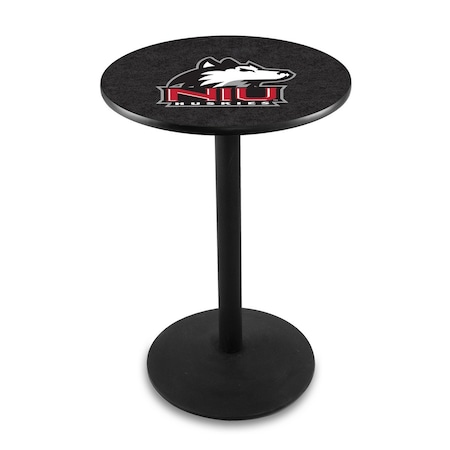 Holland Bar Stool Co 42" Blk Wrinkle Northern Illinois Pub Table, 36" dia. Top L214B4236NorIll