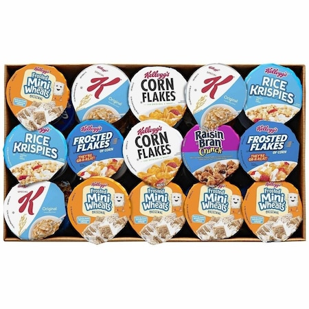 Kelloggs Breakfast Cereal - Single Serve, Classic Assortment, 2.1 oz Cup, 60PK KEL12609