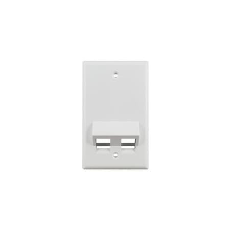 Cable Wholesale Keystone Wall Plate, 2 Port, Angled, White, 25pk S45-3202AW-25