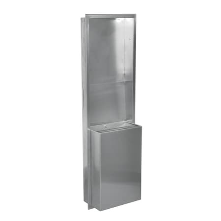 Tork 12 gal Rectangular Trash Can, Silver, None, Stainless Steel, 17 1/8 in 309051