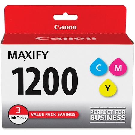 Canon Cartridges, Ink, Black, C, M, YPK3 PGI1200CMY