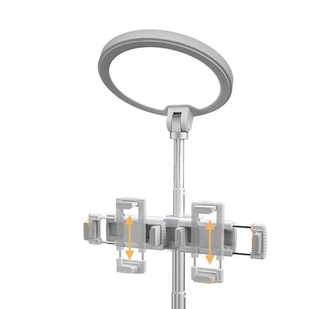 Homeroots 22" White Metal And Plastic Adjustable Portable Desk Lamp LED With Phone Clamp 571736