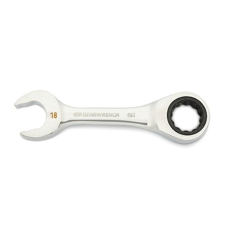 Gearwrench Stubby Combination Ratchet, 12 Pt, 18 mm 86848