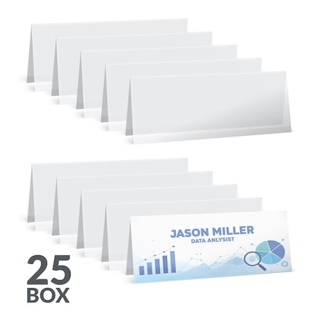 C-Line Products 4-1/4" x 11" Large Heavyweight Rigid Plastic Name Tent Holder, 25/BX 87507