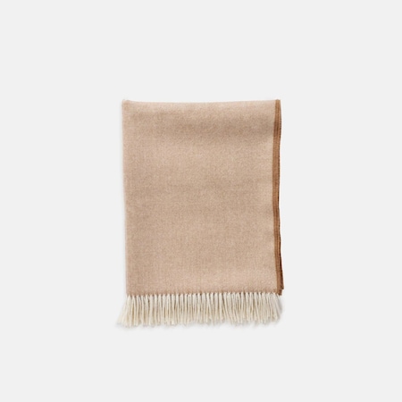 Homeroots Camel Woven Wool Reversable Throw 489632