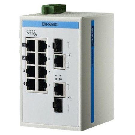 Advantech 8FE + 2GE Combo Ethernet ProView Switch with Wide Temperature EKI-5629CI-AE