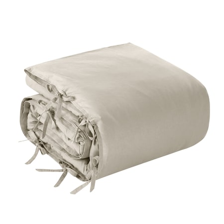 Homeroots Beige King Linen 220 Thread Count Washable Duvet Cover Set 528999