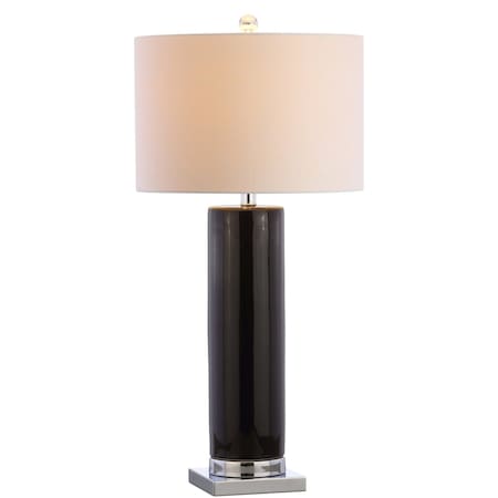 Jonathan Y Dallas 31.5" Ceramic LED Table Lamp, Black/Chrome JYL8021B