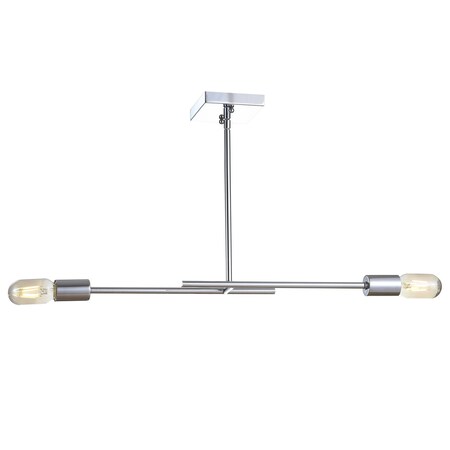 Jonathan Y Turing 30.5" Adjustable Metal LED Linear Pendant, Chrome JYL7457A