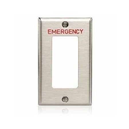 Leviton Receptacle Wallplate, Gang 1, Brushed Stainless Steel 84401-E40