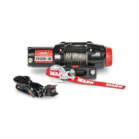 Warn R25-S Synthetic Rope Winch with Handlebar switch and dash-mounted rocker switch 110020