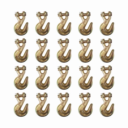 Tie 4 Safe G70 1/2'' Clevis Grab Hooks Tow Chain Hook Flatbed Truck Trailer Tie Down, 20PK FH406-12-20