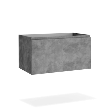 Homeroots 36" Gray Wood Freestanding Bathroom Vanity With White Sink And Two Drawers 627432