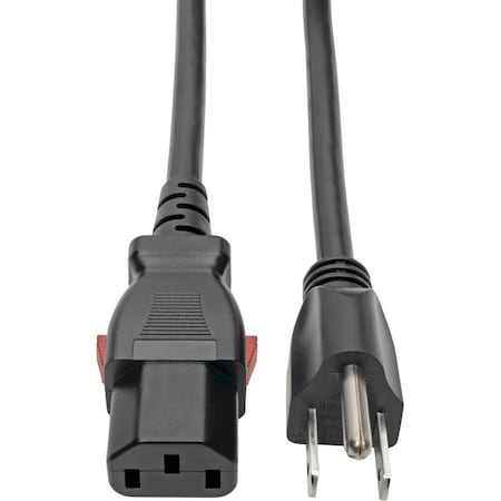 Eaton Tripp Lite Series Computer Power Cord, NEMA 5-15P to Locking C13 - 10A, 125V, 18 AWG, 3 ft. P006-L03