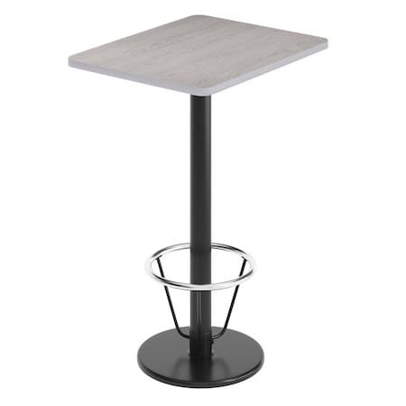 Flash Furniture Rectangle 30 in L, 24 in W, Gray XU-GYTB-2430-TR18B-3CFR-GG