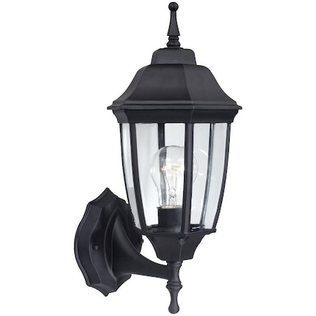 Boston Harbor HL018BBK Outdoor Wall Lantern, 120 V, 60 W, Type A Lamp, Aluminum Fixture, Black HL-018B-P- BK