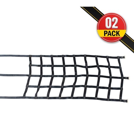 Mytee Products (2 Pack) Cargo Net 42in x 82in w/ Ratchet E Track Fittings Van Trailer, 2PK CN4282ETK-Rx2