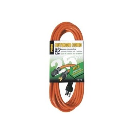 Prime 25 16/3 SJTW ORANGE OUTDOOR EXT CORD EC 501625