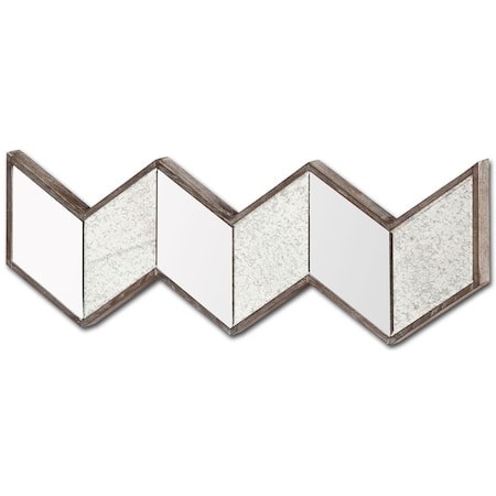 Homeroots 12" Natural Novelty Wood Framed Accent Mirror 376370