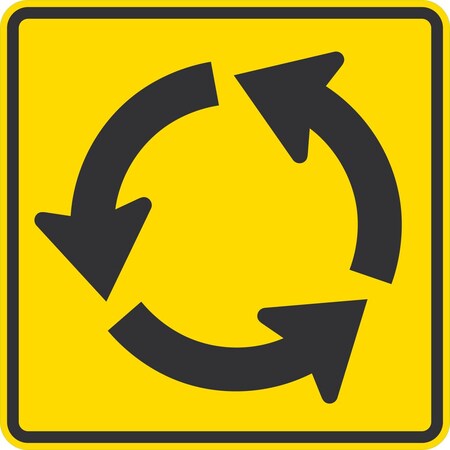 Lyle W2-6, Circular Intersection Symbol, 24x24, Diamond Grade, Yellow G-12308-DG_24x24
