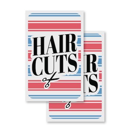 Signmission Haircuts, Vinyl Decals Only 24 Inch x 36 Inch, Vinyl Decal, 2PK DSB-2436-2PACK-30385