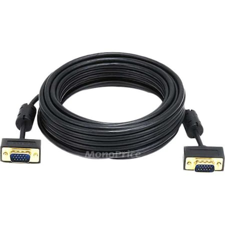 Monoprice 25FT ULTRA SLIM SVGA SUPER VGA 30/32AWG M/M MONITOR CABLE W/ FERRITES GOLD PLAT 6363