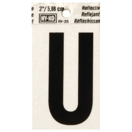 Hy-Ko Letter House U 2In Refl Blk RV-25/U
