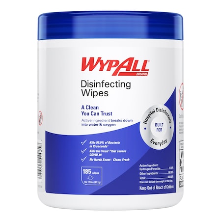 Kimberly-Clark WypAll Disinfecting Wipes Fresh Scent , Pre-Saturated 185 Wipes 54481