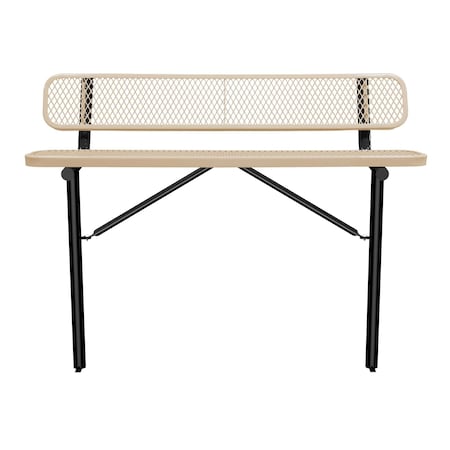 Leisure Craft Bench/Back, Ingroud Mount, 6ft., Beige B6WBIG-BEIGE