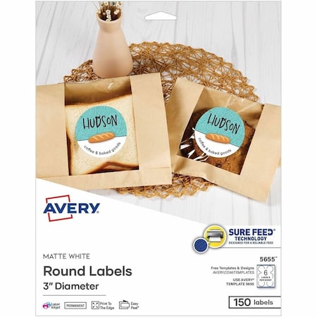 Avery Printable Round Labels, PK150 05655