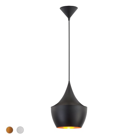 Eurofase Piquito Transitional Incandescent Pendant, 1-Light, Black W/Brass/Black 20438-012