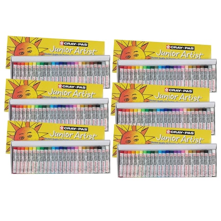 Sakura Cray-Pas Junior Artist Oil Pastels, Assorted Colors, 25-Piece Set, 6PK XEP25