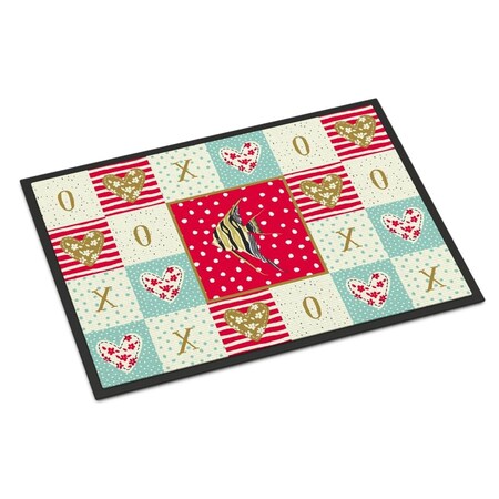 Carolines Treasures 18 x 27 in. Angelfish Love Indoor or Outdoor Mat CK5465MAT