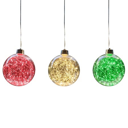 Celebrations LED RGWW Globe Ornament 8 in. Hanging Decor 23-14003A