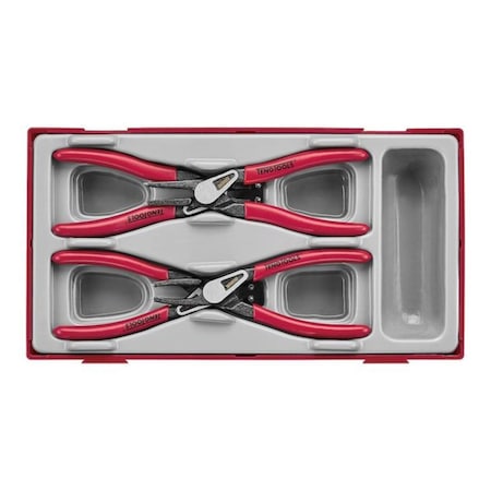 Teng Tools 4 Piece 5 Inch Pro Snap Ring Circlip Inner / Outer / Straight / Bent Plier Set - TT474-5E