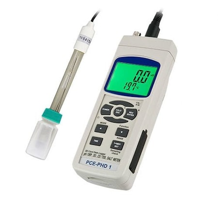 Pce Instruments pH meter, measures 0-14 pH with ATC to 212 deg F and SD card data logging PCE-PHD 1-PH