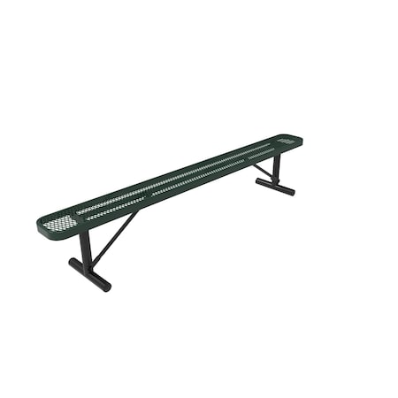 Mytcoat 8ft Outdoor Bench without Back, Portable, Green, Expanded Metal, Textured Coating 804312