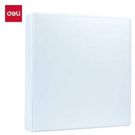 Deli Economy View Binder 1.5in, Letter, 3-Ring, 2 Pockets, White, 12PK CF563-WH