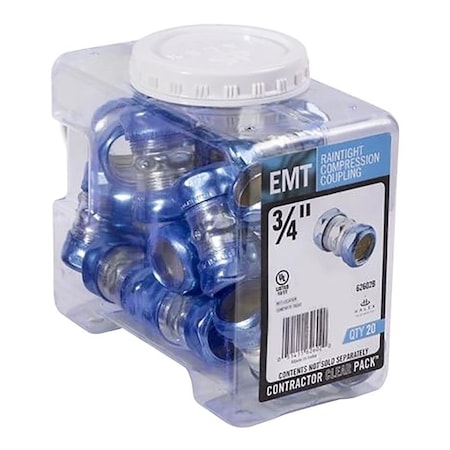 Halex EMT Coupling, 3/4 in, Steel 62602B