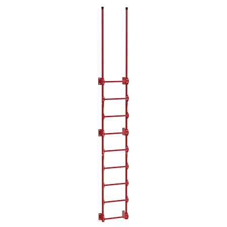 Vestil Steel Walk Through Dock Ladder 9 Step 300 Lb. Capacity Red DKL-9-RD