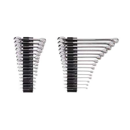 Tekton Stubby and Standard Length Combination Wrench Set with Modular Organizers, 30-Piece (1/4 - 1 in.) WCB95908